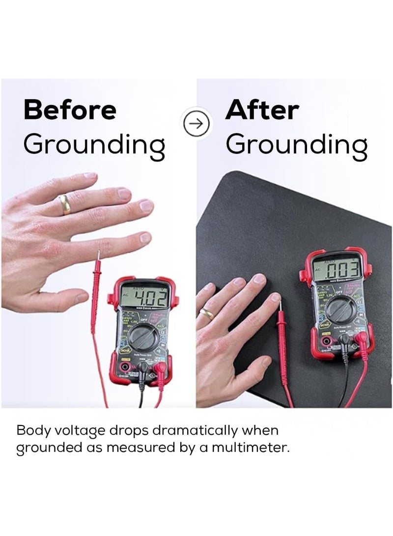 Grounding Mat, 23.6" x 15.7", Black/White, Reduce Anxiety, Stress, Improve Sleep, Balance - Image 3